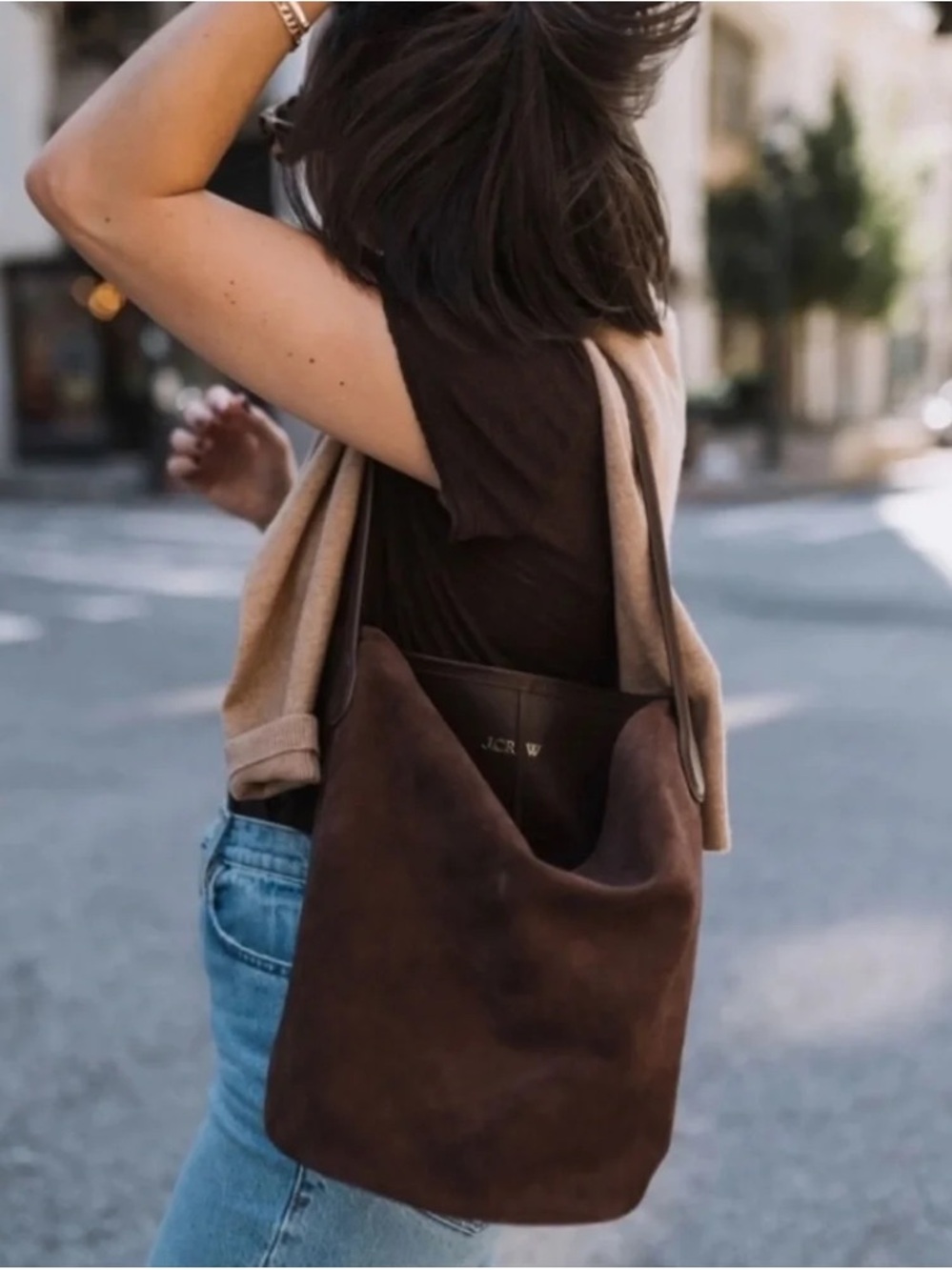 J. Crew Suede Berkley Bucket Bag in Brown NWT - Picture 2 of 13